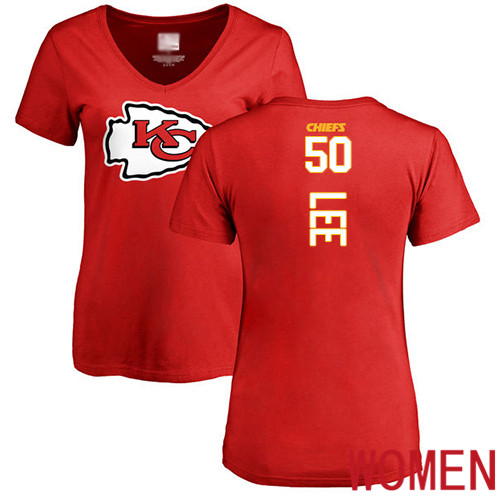 Women Kansas City Chiefs #50 Lee Darron Red Backer NFL T Shirt
